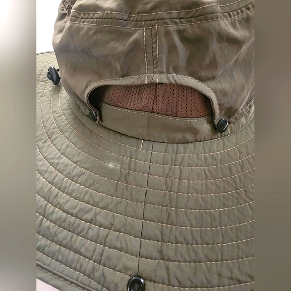 Cooltto Outdoor Unisex Olive Green Wide Brim Bucket Sun Hat Removeable Top Rim - Picture 4 of 14